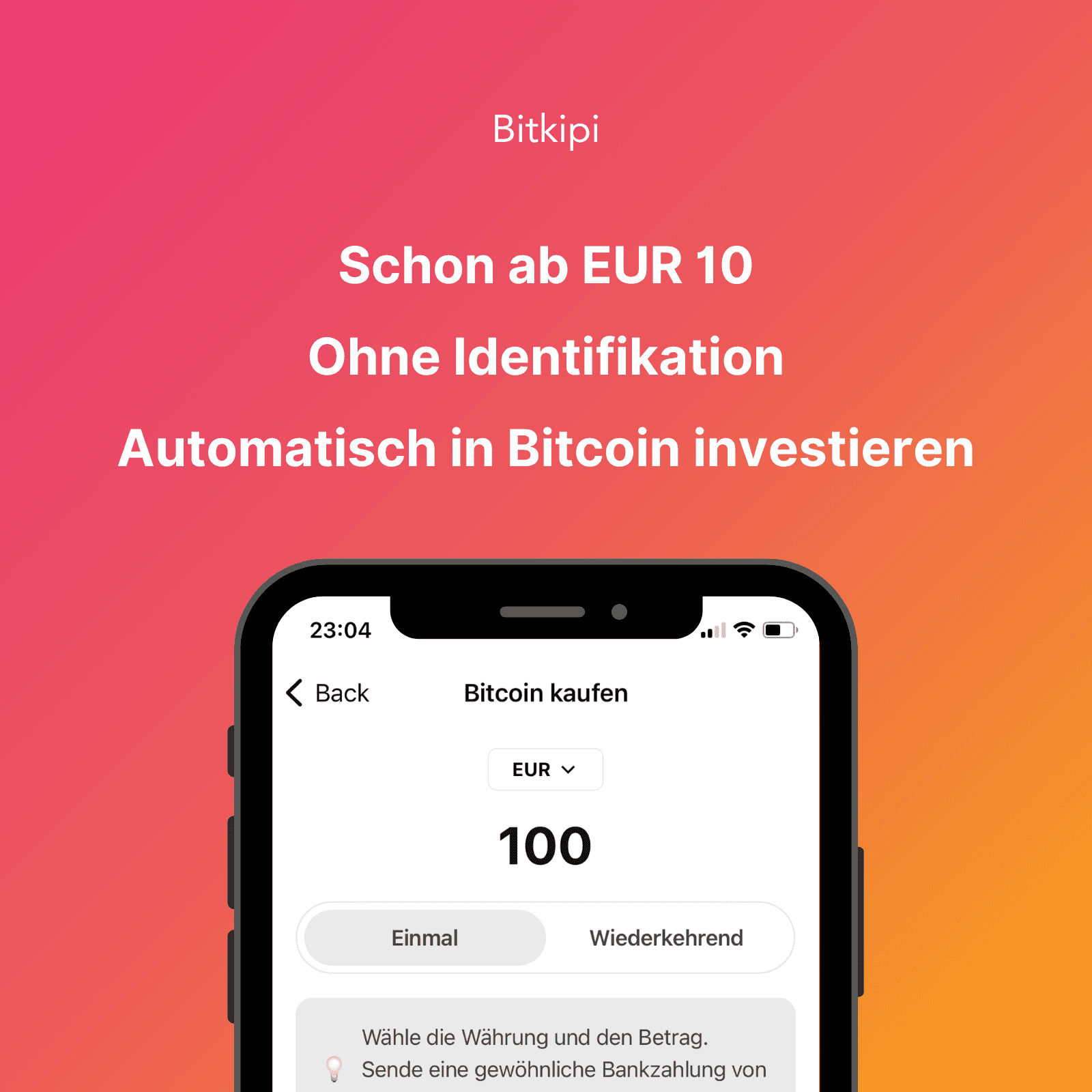 Screenshot der Bitkipi app