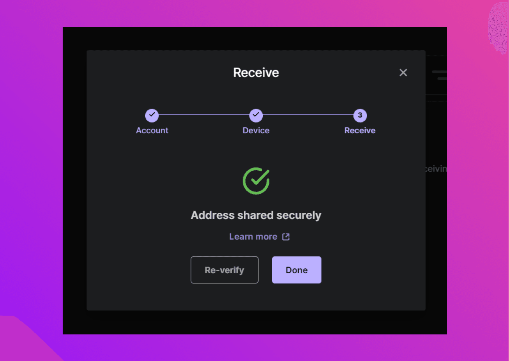 Screenshot Ledger Live with confirmation