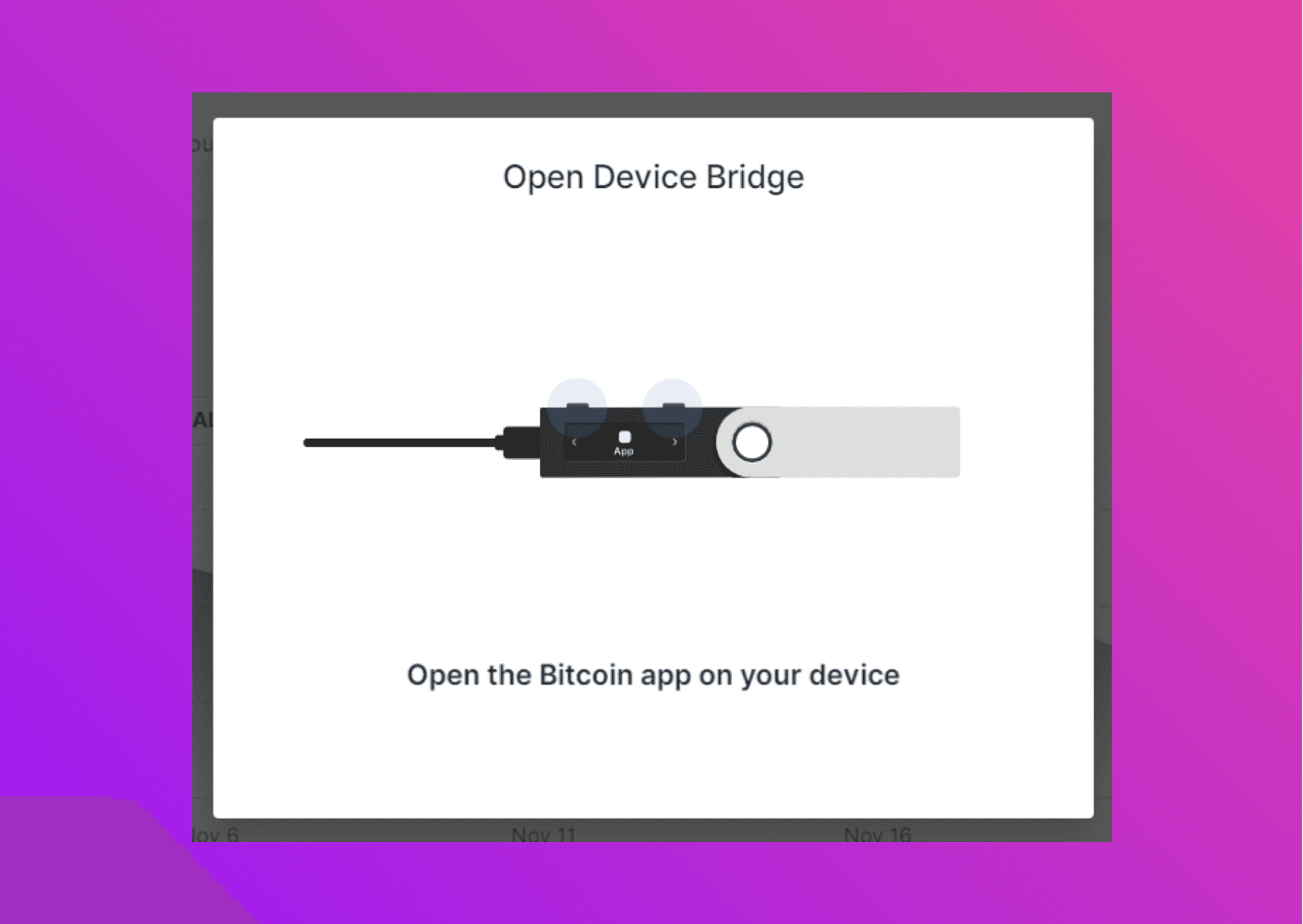 Screenshot with the request to open the Bitcoin Wallet