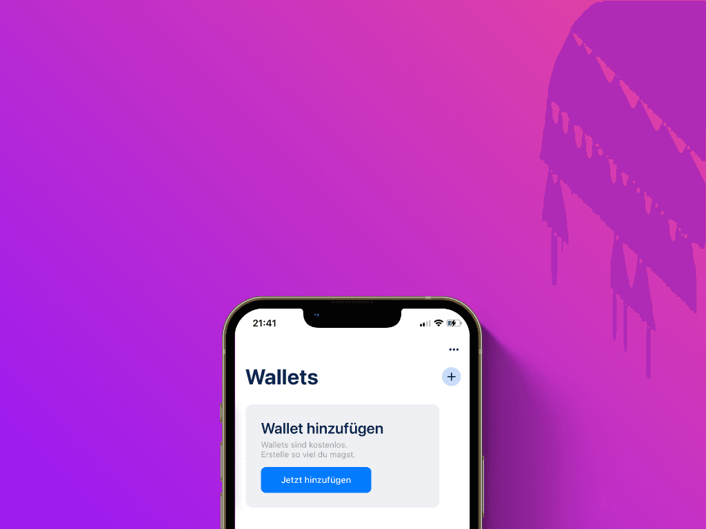 Bildschirmfoto der BlueWallet mit der Option Wallet hinzufügen