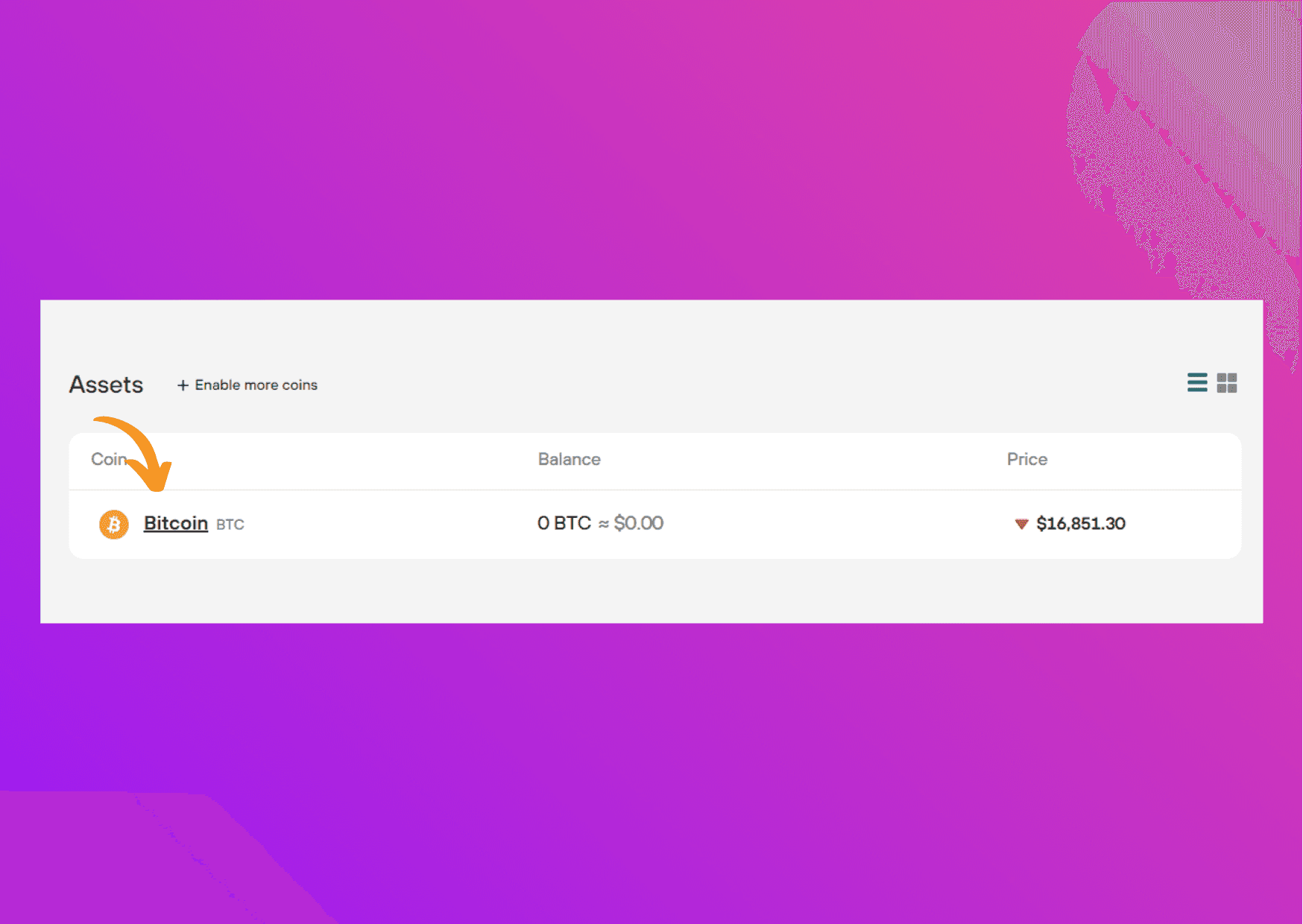 Screen capture Trezor Suite selection bitcoin account