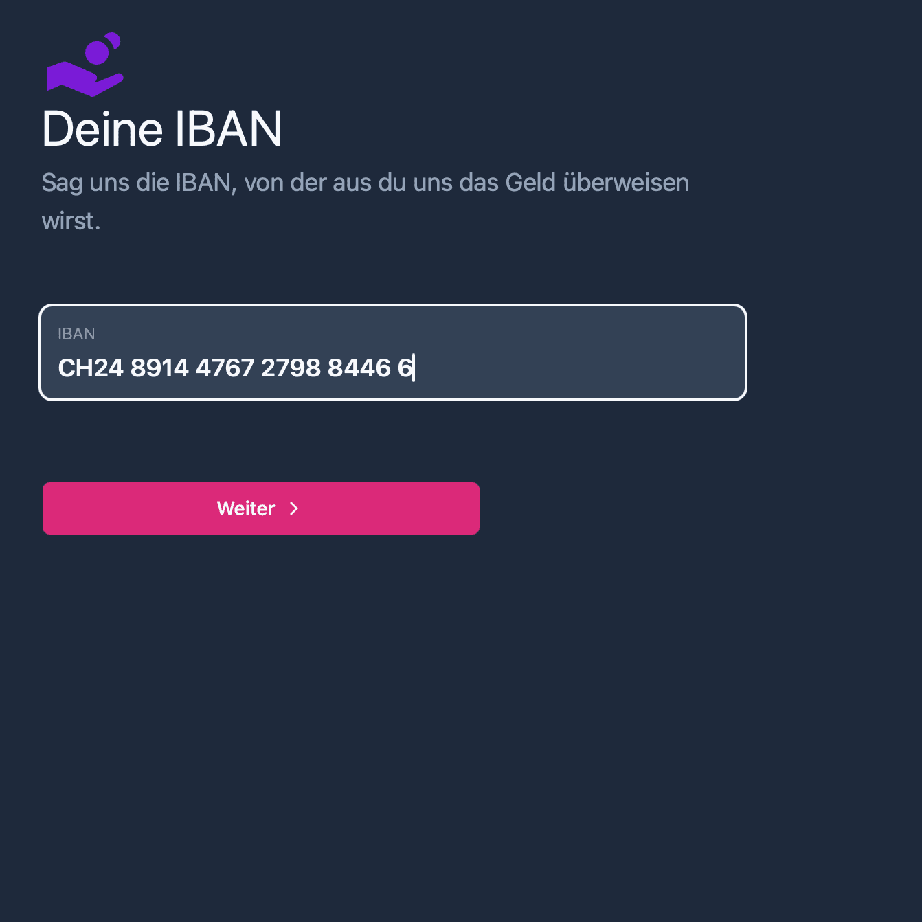 Enter your IBAN