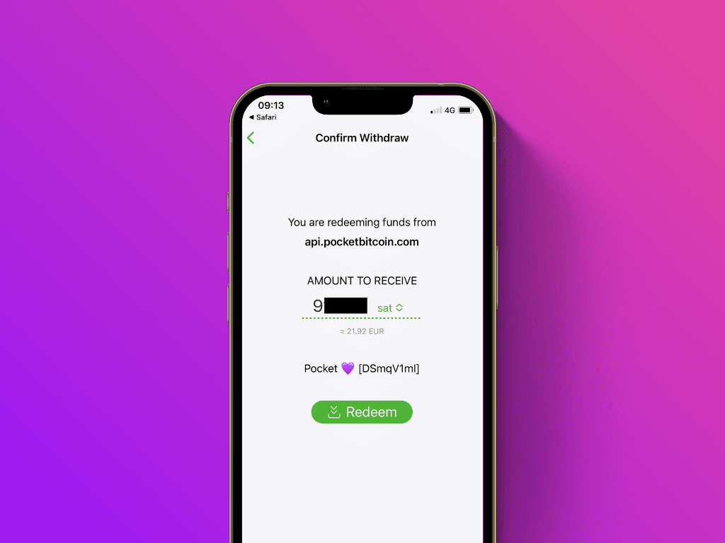 Screenshot of the payment request screen of the Phoenix App