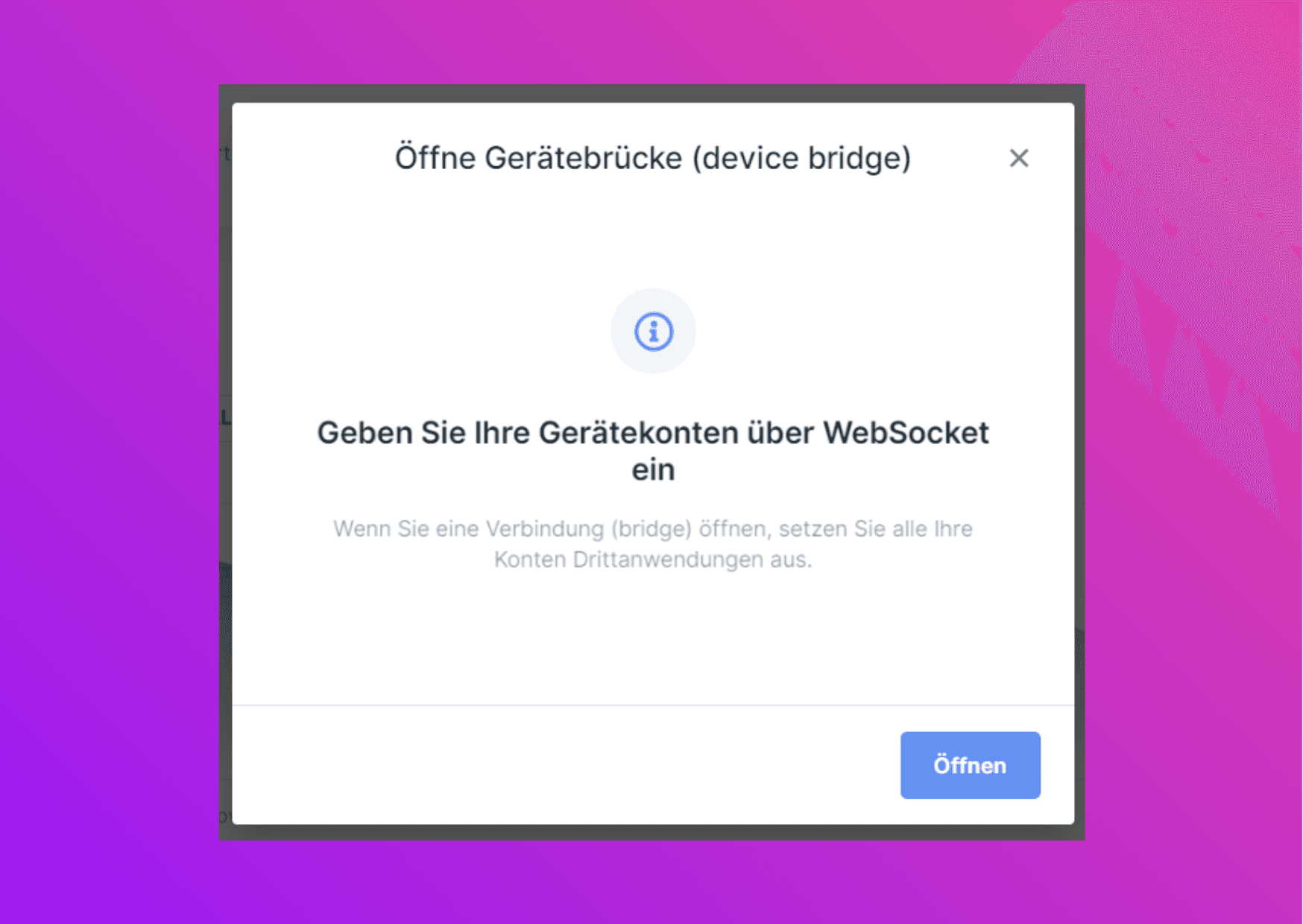 Bildschirmfoto mit Ledger Live