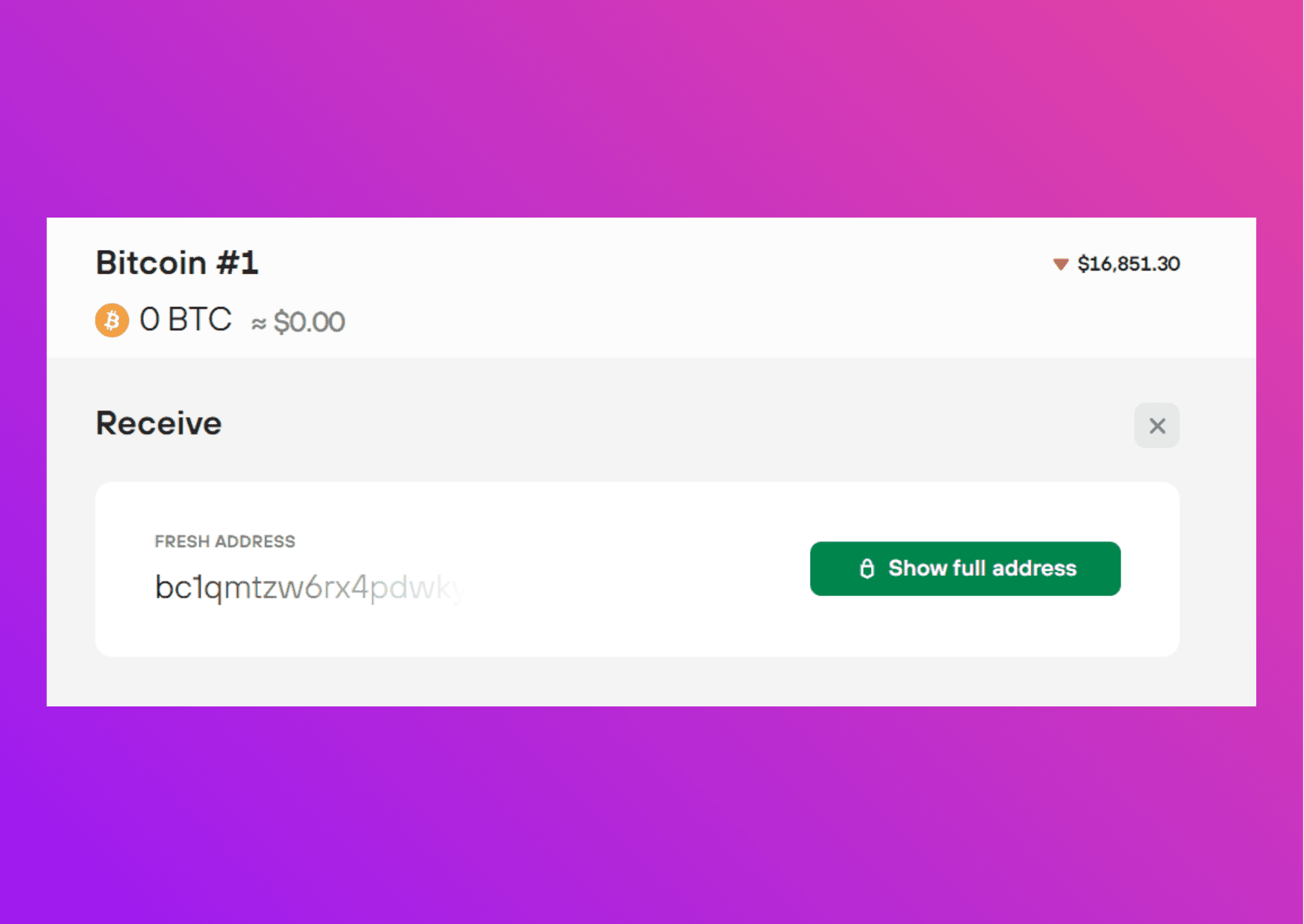Show screen capture Trezor Suite address