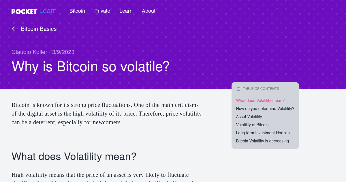 Bitcoin Volatility Explained | Pocket